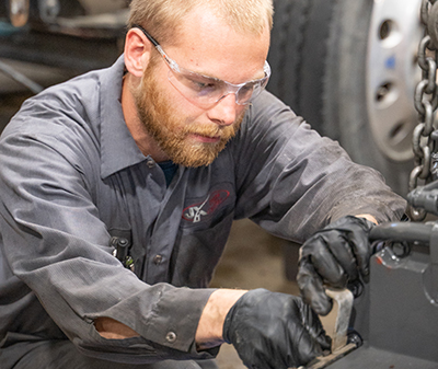 Mechanic working on an engine