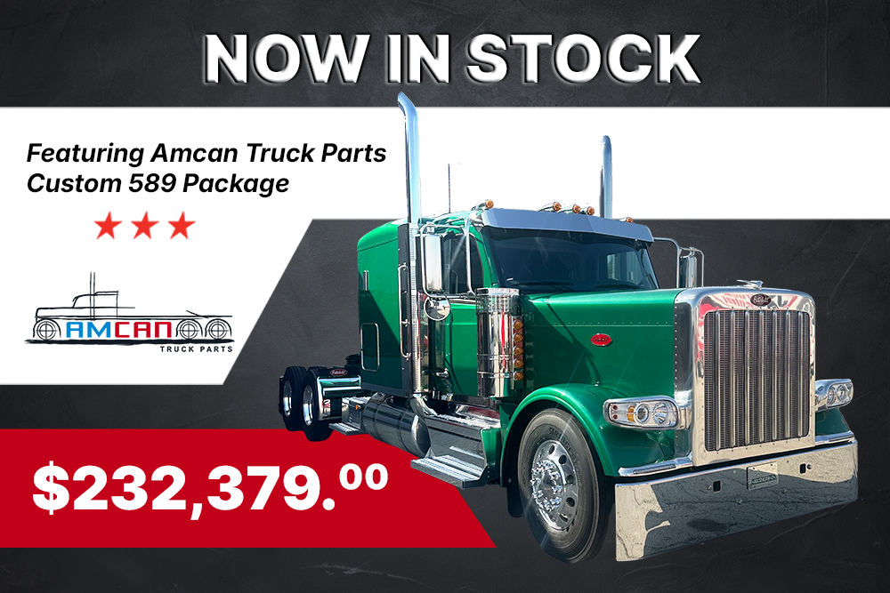 Amcan Custom 589 Package on Jade Green Peterbilt