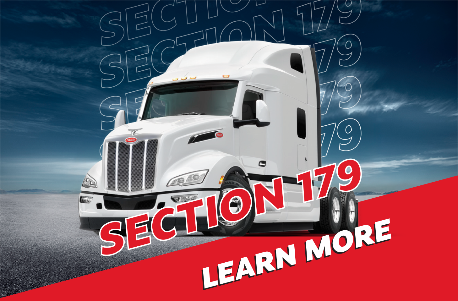Section 179 Learn More - White Peterbilt Truck