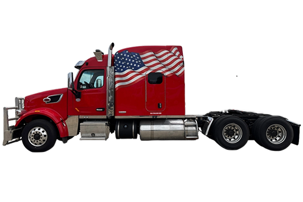 Red 2020 Peterbilt 567