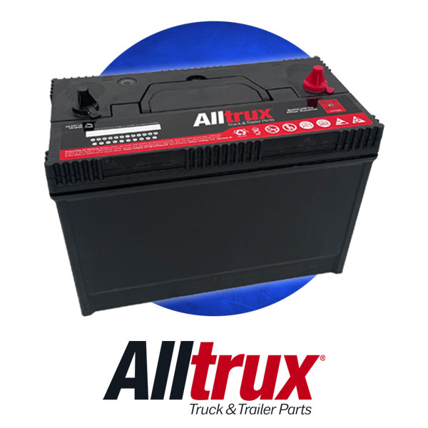 Alltrux battery on blue circle