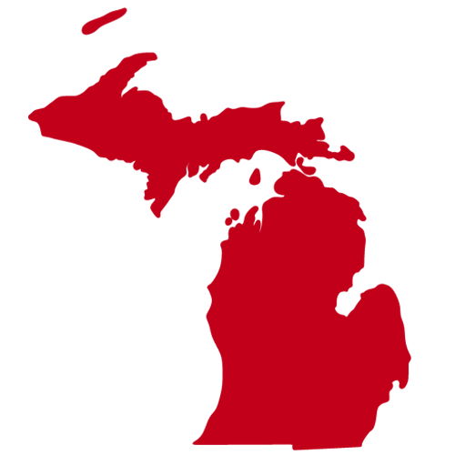 Map of JX Truck Center locations in Michigan including Grand Rapids, Kalamazoo, and Marquette