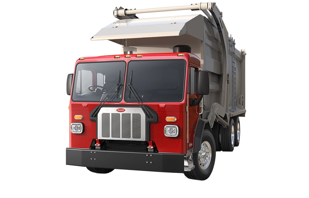 Used Peterbilt 520 refuse truck exterior view
