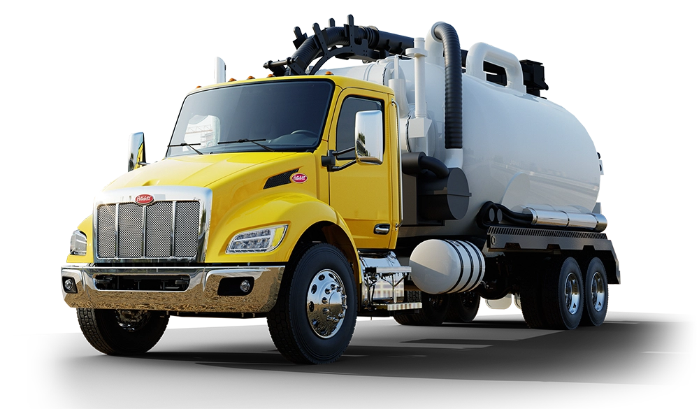 Used Peterbilt 537 vacuum truck exterior view