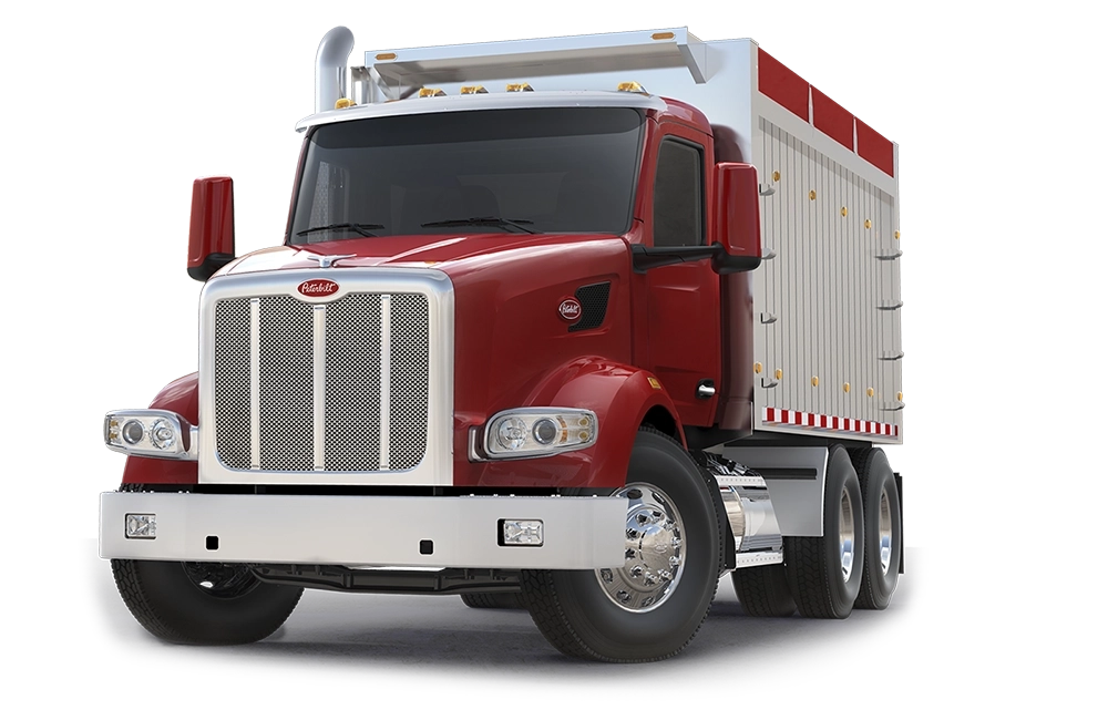 New Peterbilt 567 dump truck exterior view