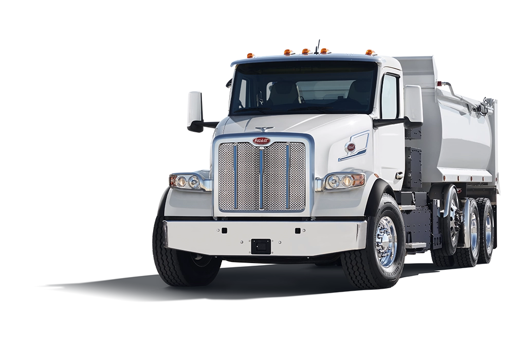 Used Peterbilt 567EV electric vocational truck exterior view