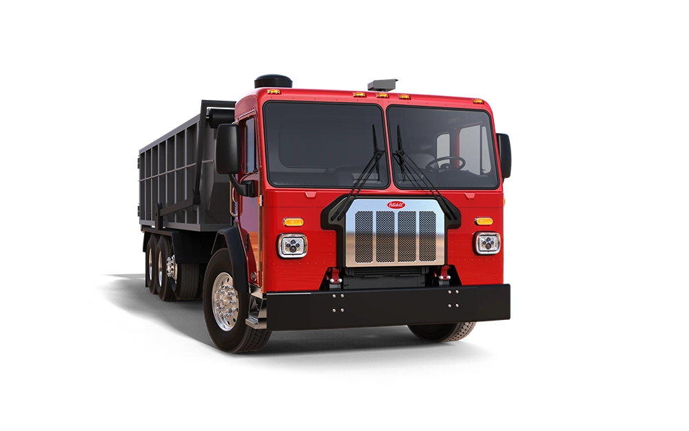 Used Peterbilt 520 roll-off landfill truck exterior view