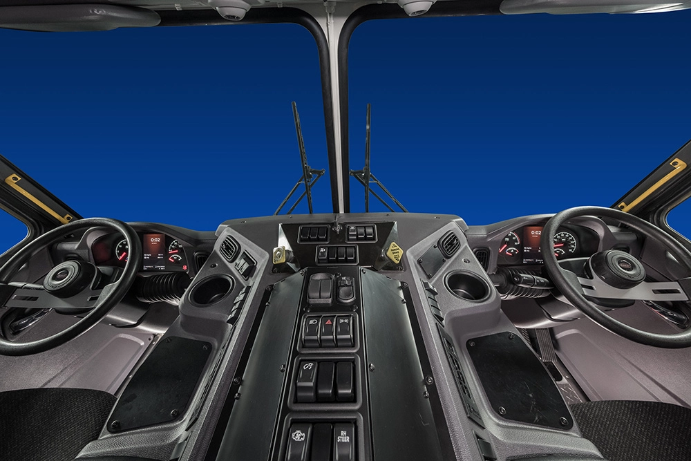 Used Peterbilt 520 low-cab forward interior view