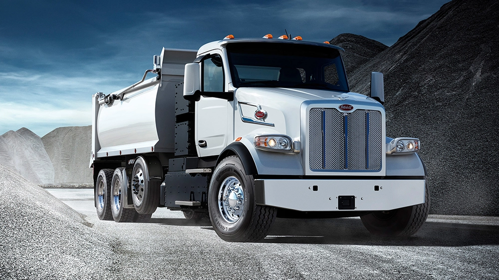 Used Peterbilt 567EV electric dump truck exterior view