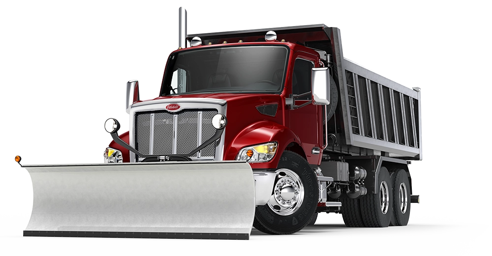 New Peterbilt 548 snowplow truck exterior view