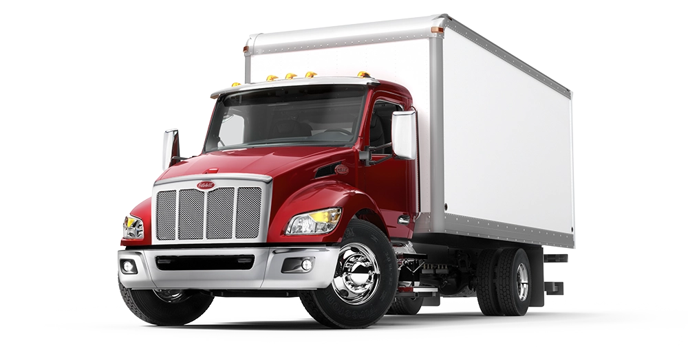 Used Peterbilt 536 van body truck exterior view