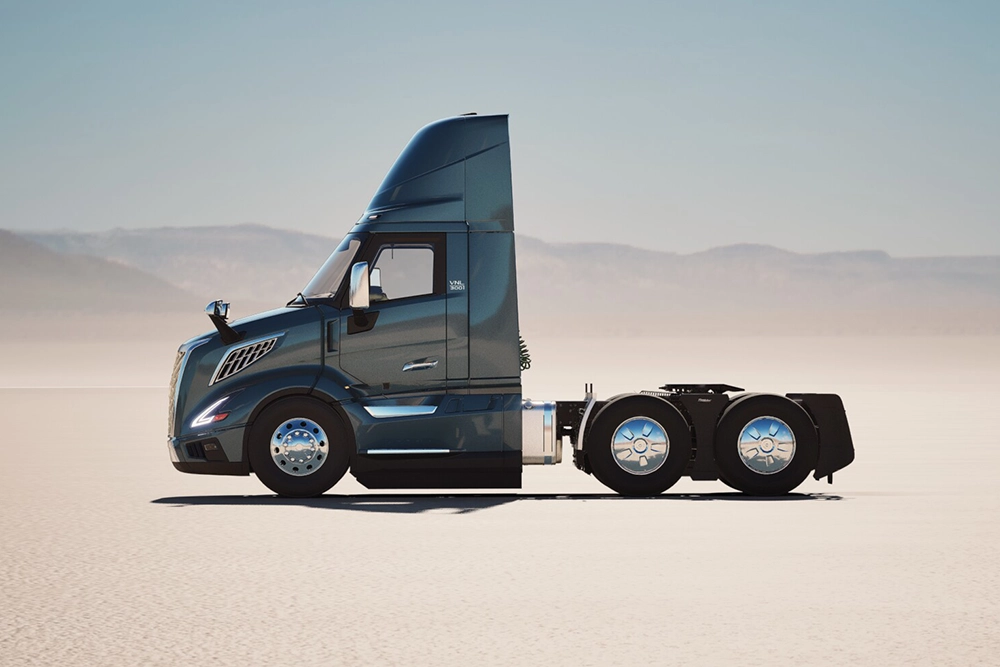 New Volvo VNL 300 front grille and aero hood view