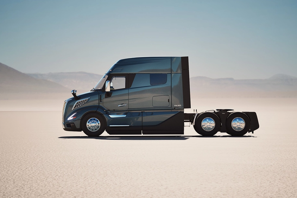 New Volvo VNL 840 front grille and aero hood view