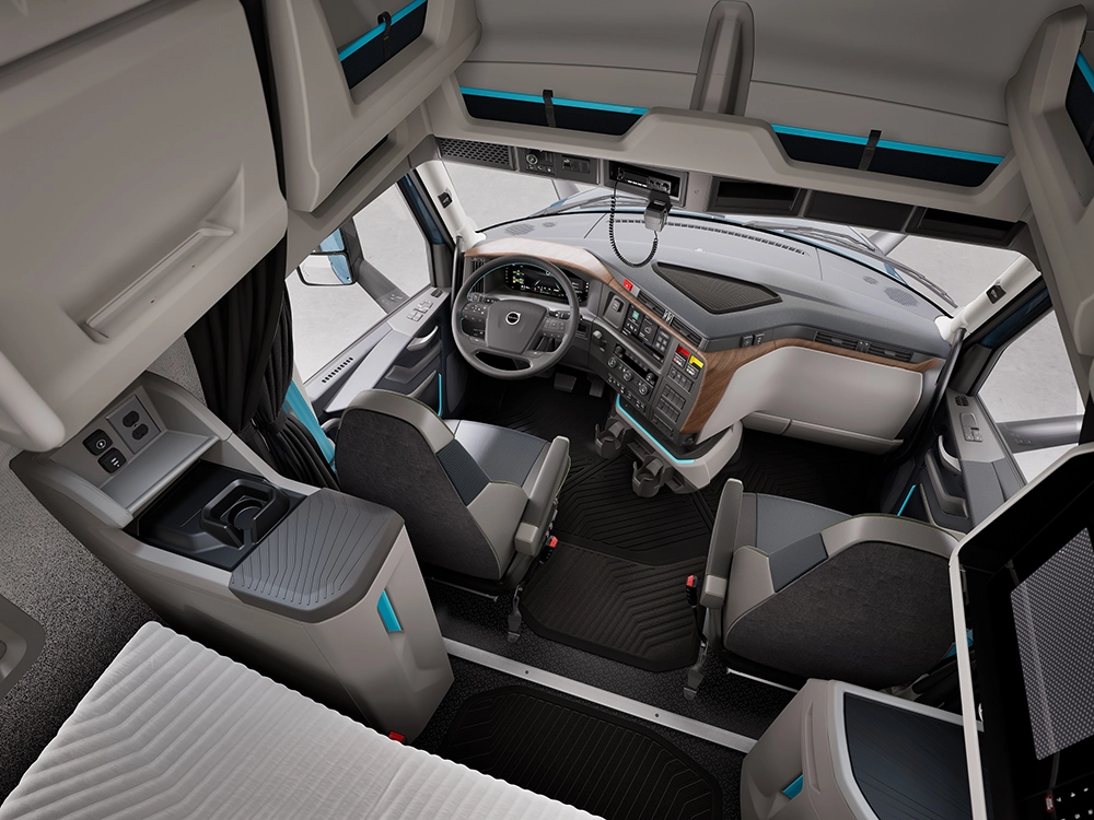 Used Volvo VNL 660 driver cockpit and dashboard view