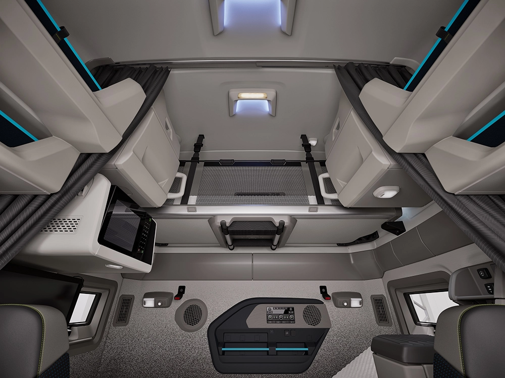 Used Volvo VNL 660 upper storage and sleeper cab view