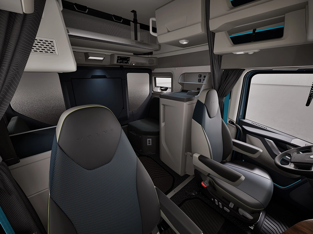 New Volvo VNL 840 driver cockpit and dashboard view