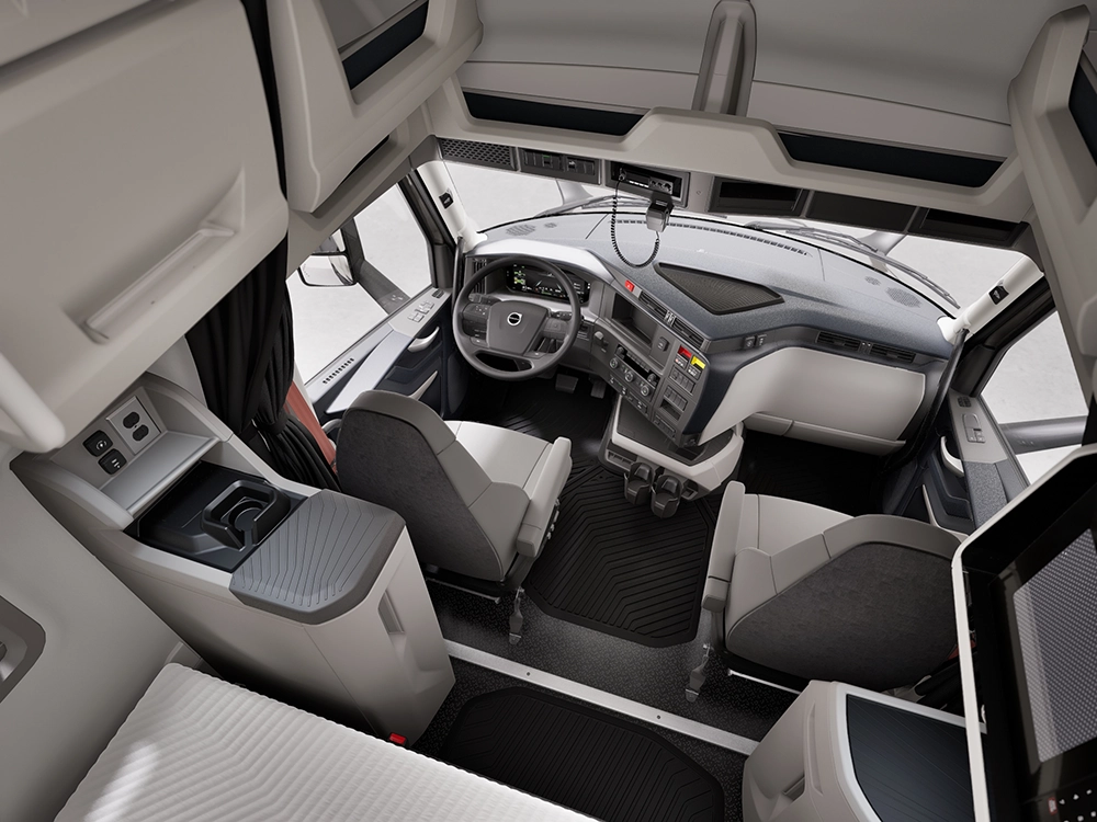 Used Volvo VNL 660 driver cockpit and dashboard view