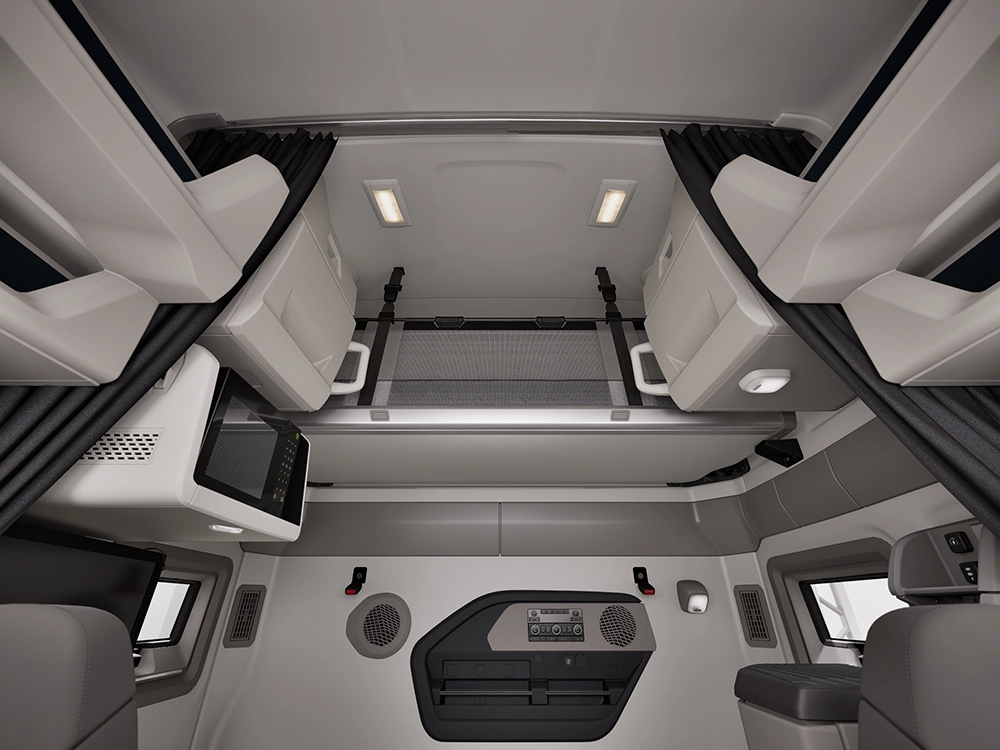 Used Volvo VNL 660 upper storage and sleeper cab view