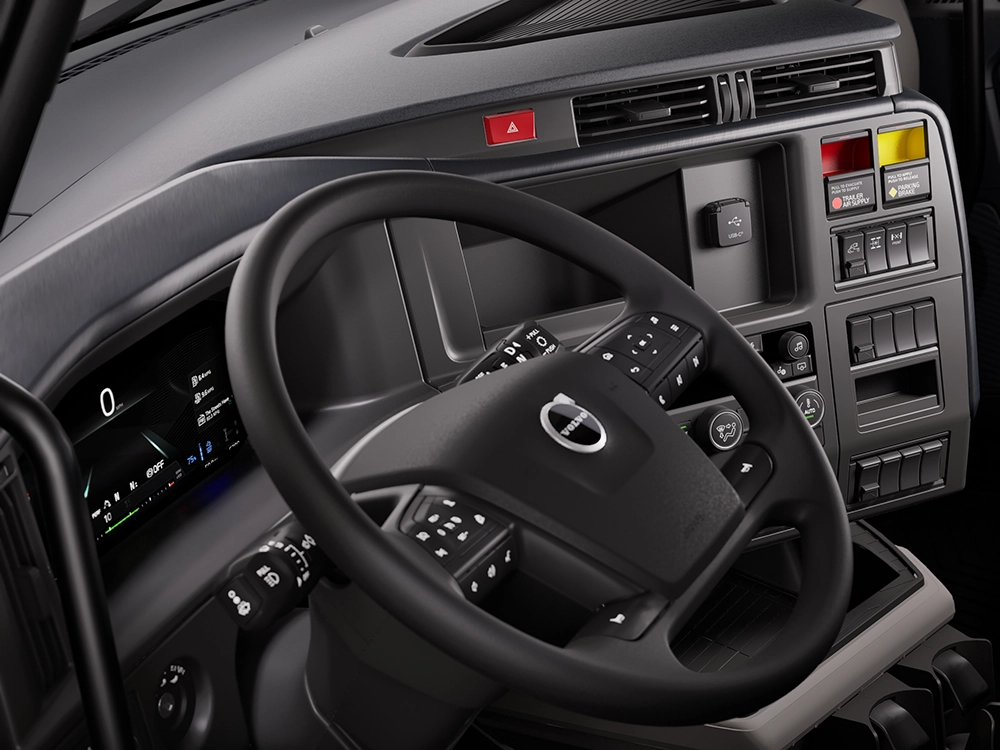 New Volvo VNR Truck digital display cluster and controls