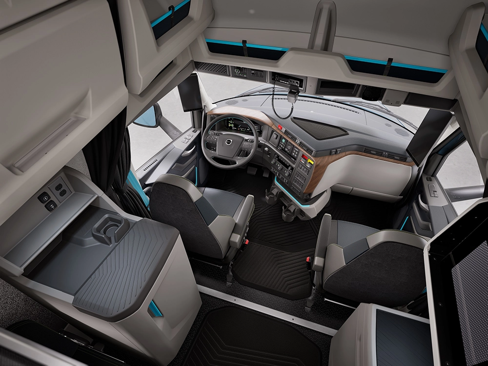 Used Volvo VNL 860 driver cockpit and dashboard interior view